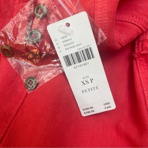 NWT 🆕 Anthropologie Pilcro XSP Flutter Sleeve Midi Dress - Redish Orange - Picture 11 of 12